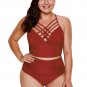 Strappy Neck Detail High Waist Swimsuit