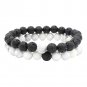 2pcs/set Women Men Agate Natural Lava Stone Strand Bracelet