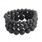 3pcs Volcanic Lava Stone Bracelet Retro Fashion Bead Men Women Jewelry Gift