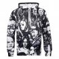 Unisex Autumn 3D Skull Print Couple Hoodies Men Loose Streetwear Plus Size