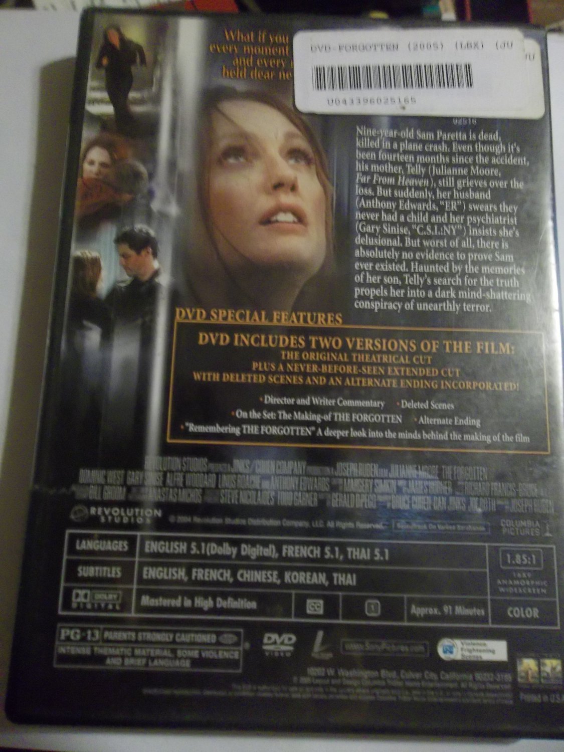 THE FORGOTTEN (FREE DVD & FAST SHIPPING) JULIANNE MOORE (SUSPENSE ...