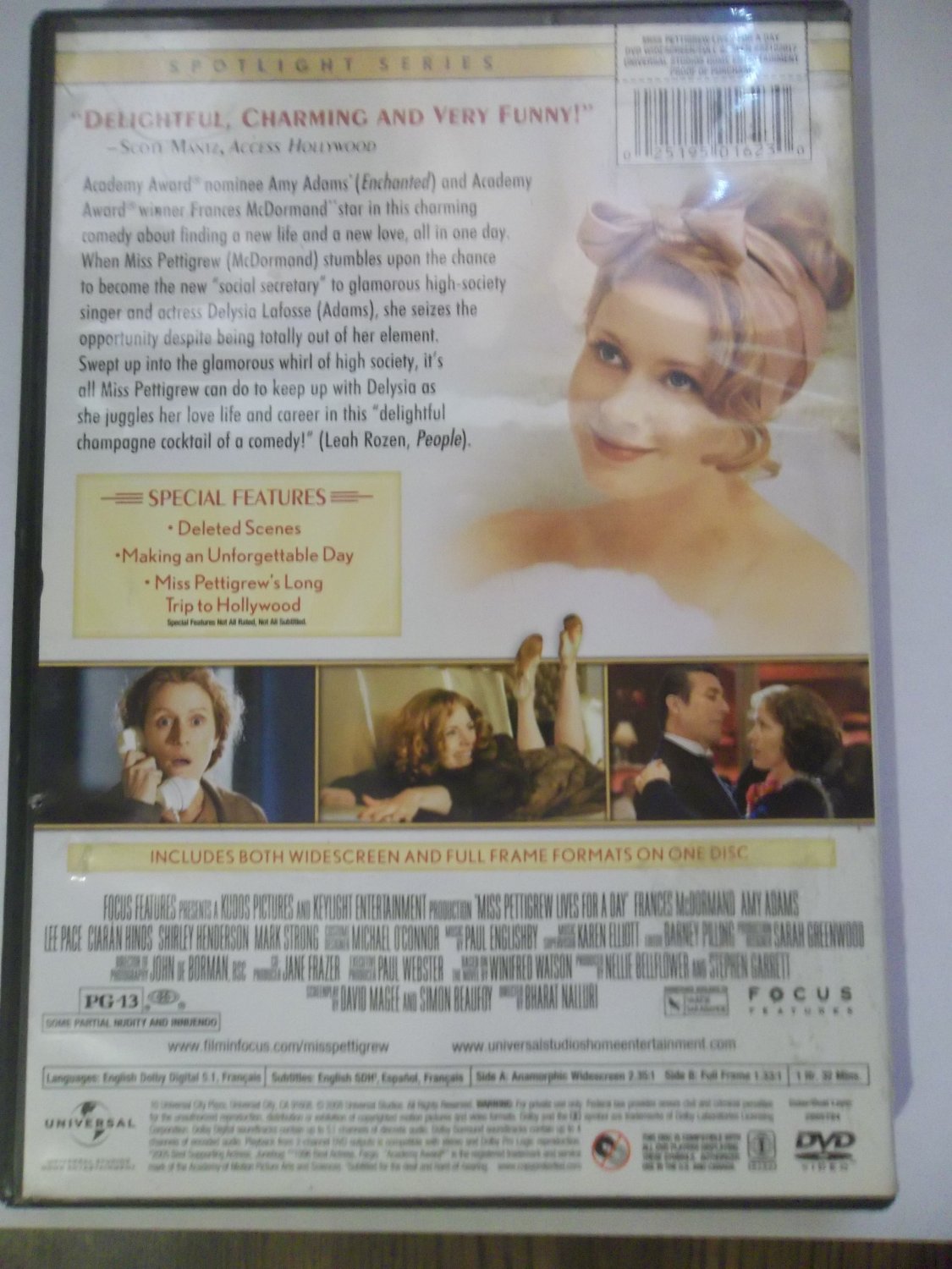 MISS PETTIGREW LIVES FOR A DAY (FREE DVD) AMY ADAMS (COMEDY/ROMANCE ...