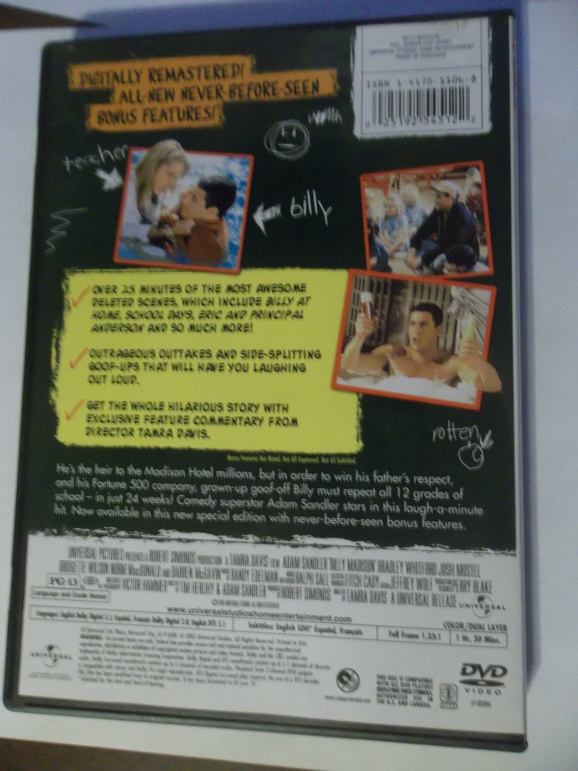 BILLY MADISON, BRAND NEW! (FREE DVD & FAST SHIPPING) ADAM SANDLER ...