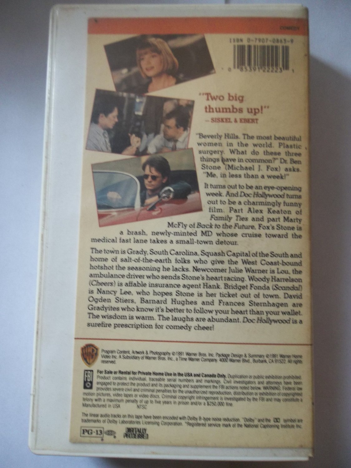 DOC HOLLYWOOD (VHS, FAST SHIPPING!) MICHAEL J FOX (COMEDY/ADVENTURE ...