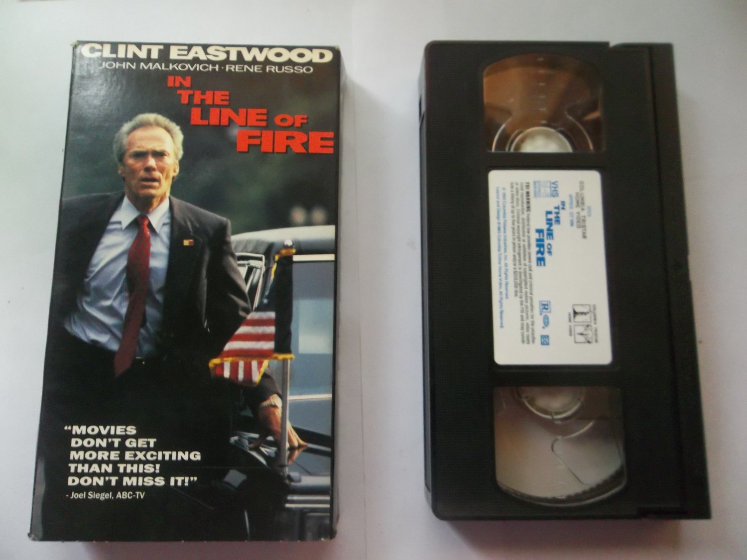 IN THE LINE OF FIRE (VHS, FAST SHIPPING!) CLINT EASTWOOD (THRILLER ...