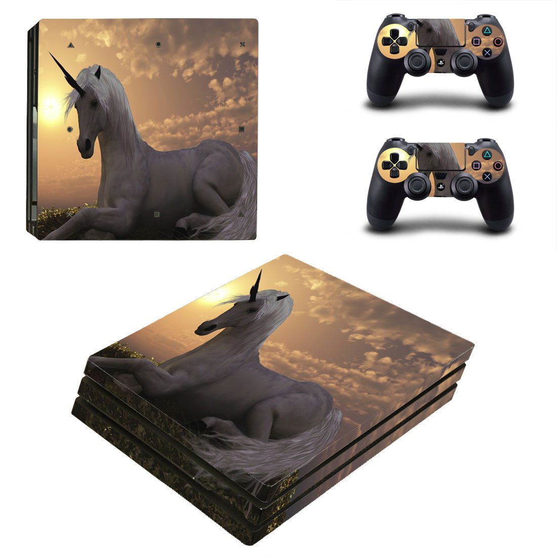 Unicorn Fantasy Art PS4 Pro Skin for PS4 Pro Console and Controllers