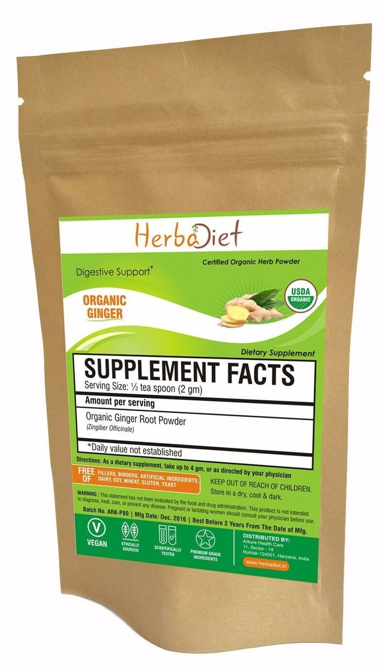 20 gm 100% Organic Ginger Root Powder PREMIUM Raw Ground Ginger Zingiber Officinale