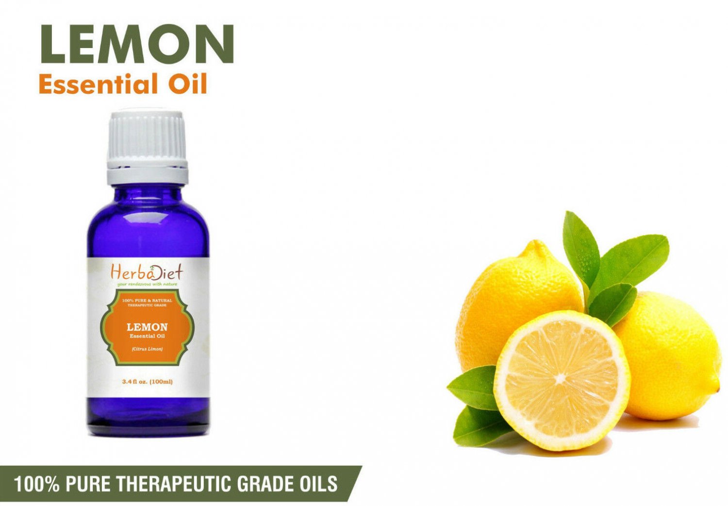 30 ml Lemon Essential Oil 100% Pure Natural PREMIUM Uncut Therapeutic Grade Oils