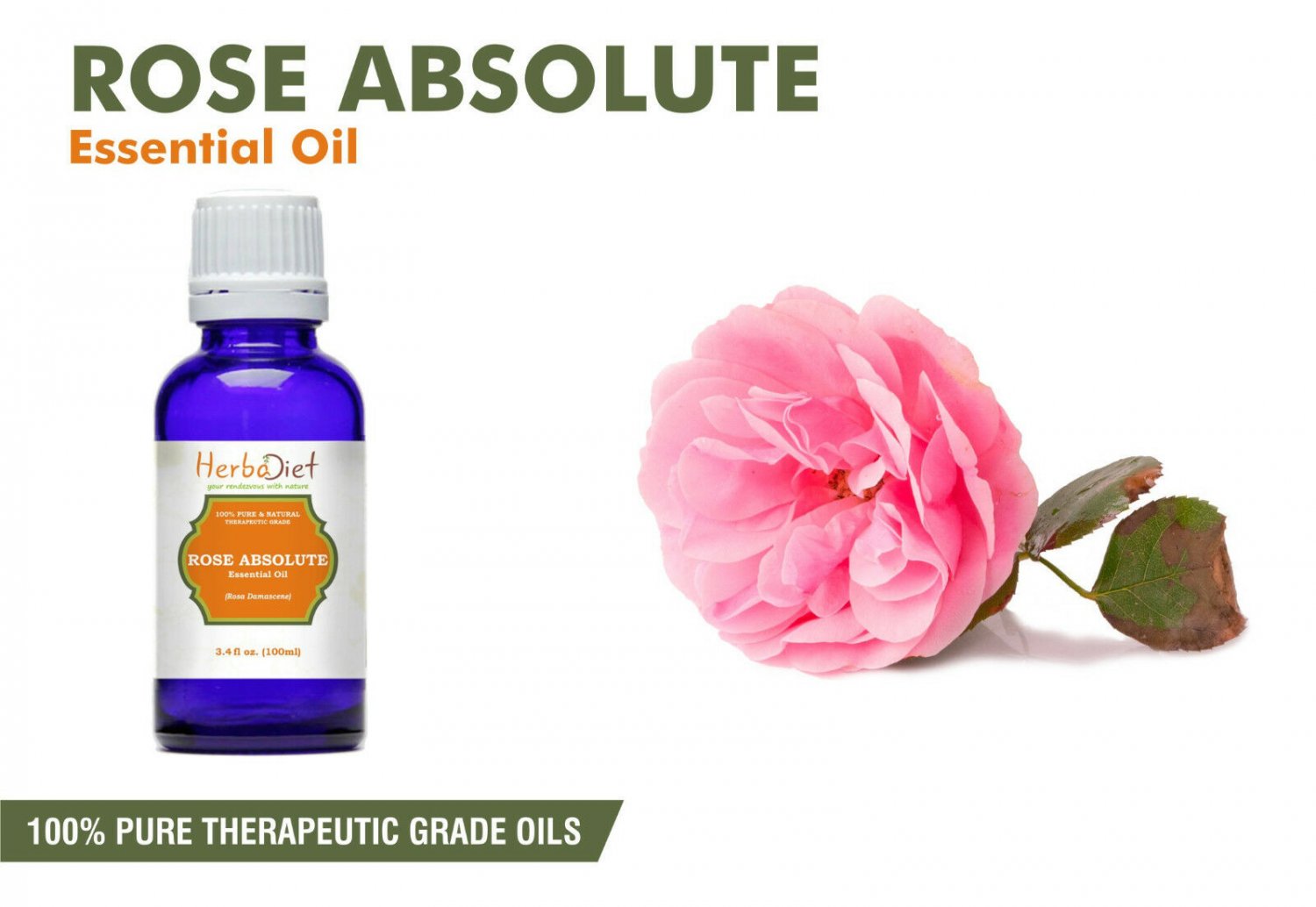 30 ML PREMIUM Rose Essential Oil Pure Natural Uncut Undilluted Therapeutic Grade Oils