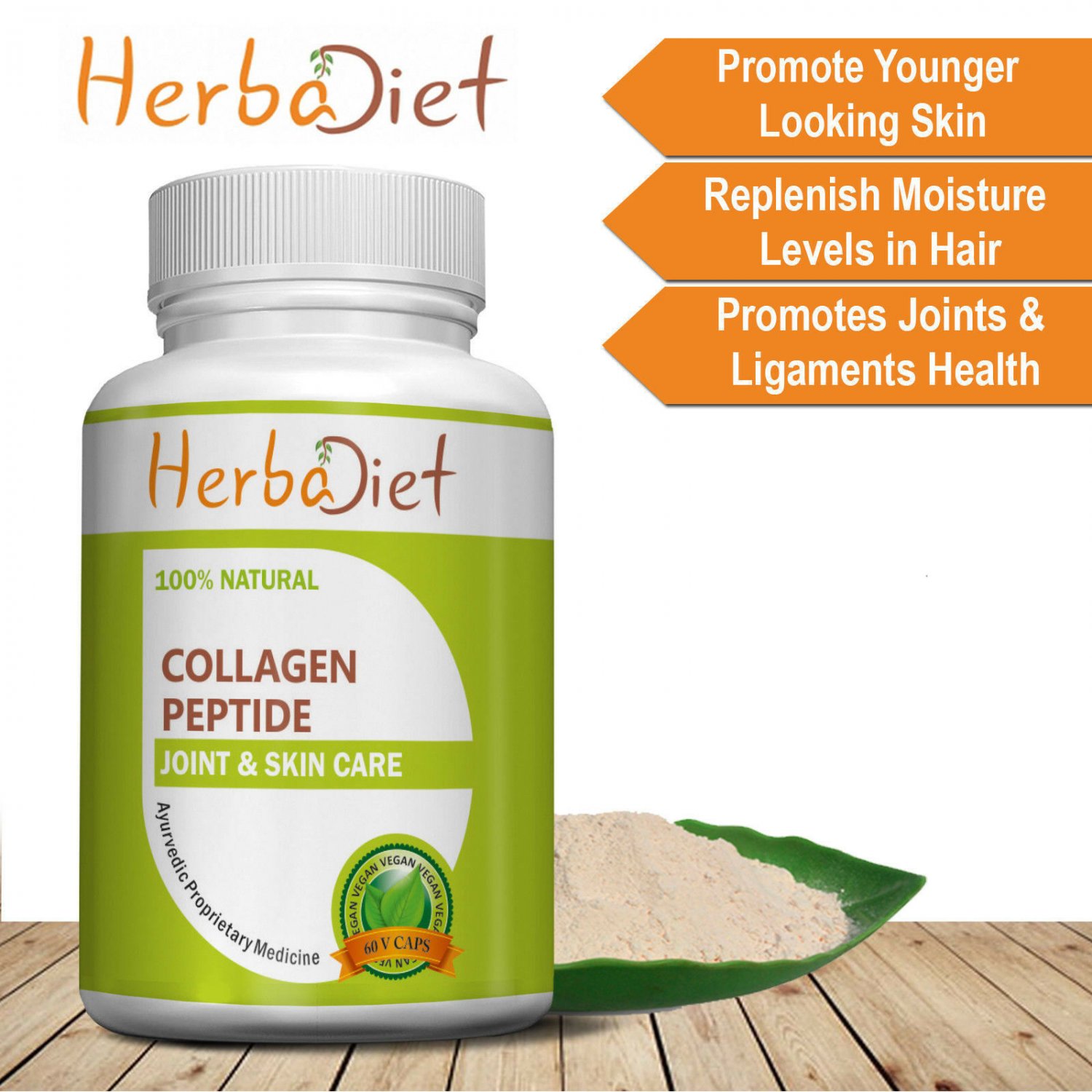 Hydrolyzed Collagen Peptides Capsules Skin Care Whitening Joint Supplement Pills