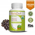 30 capsules Organic Mucuna Pruriens Veg Capsules 400mg Velvet Bean Natural L-Dopa Dopamine