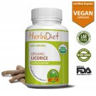 30 CAPSULES Organic Licorice Root Powder Vegetarian Capsules Liquorice Glycyrrhiza Glabra