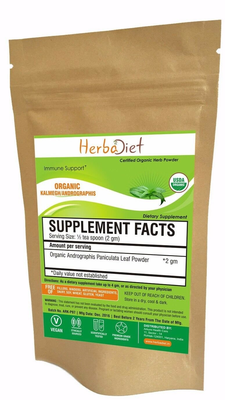 20 gm Organic Andrographis Paniculata Leaf Powder Kalmegh Immune Cardio Health Boost