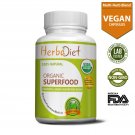 Organic Green PURE SUPERFOOD Moringa Spirulina Wheatgrass Vegan 500mg Capsules