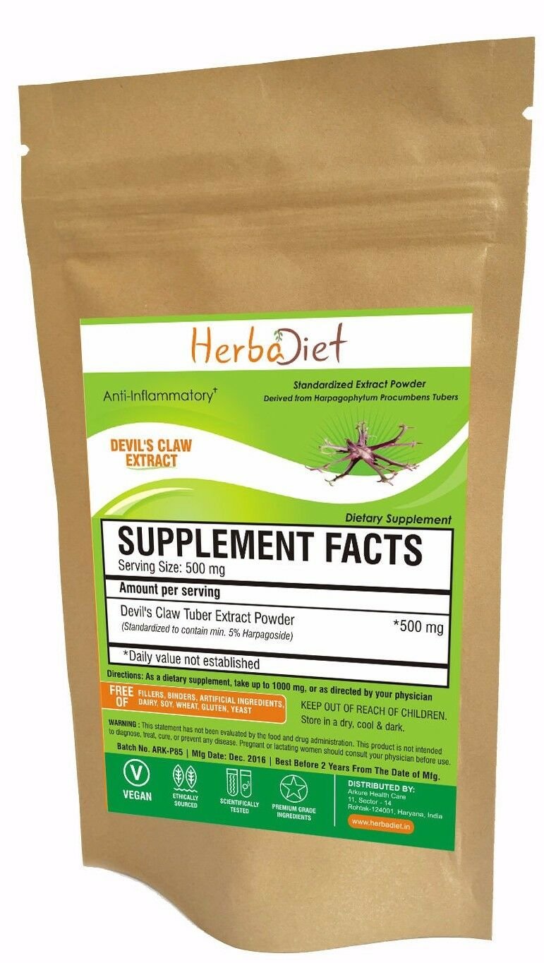 20 gm PURE Devil's Claw Extract Powder 5% Harpagoside Harpagophytum Arthritis Support
