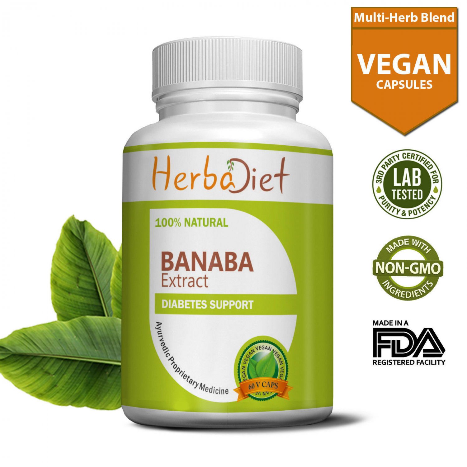 30 capsules Banaba Standardized Extract Capsules Lagerstroemia Speciosa control blood sugar