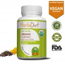 Organic Turmeric Root and Black Pepper 30 Capsules 500mg w/- Curcumin Piperine