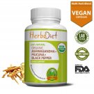 30 capsules Organic Ashwagandha Root + Mucuna Powder Vegetarian Capsules Brain Supplement