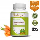 60 Capsules Beta Carotene Extract Capsules 25000 IU Enhances Tanning Tan Pills Heart Health