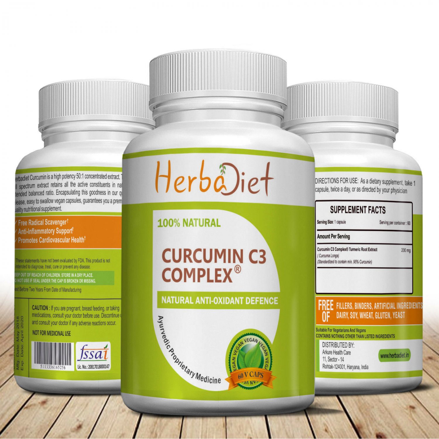 30 capsules Turmeric Curcumin C3 Complex with 95% Curcuminoids EXTRA STREGTH Veggie Capsules