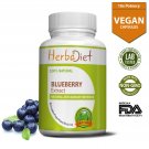 60 Capsules Wild Blueberry Fruit Extract 500mg Vegetarian Capsules Antioxidant Brain Health