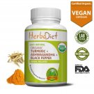 30 capsules Organic Turmeric Ashwagandha & Black Pepper Complex Blend Capsules Antioxidant