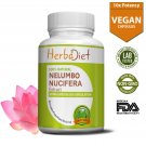 30 capsules Nelumbo Nucifera Lotus Extract 10:1 Veggie 500mg Capsules Indian Sacred Kamal