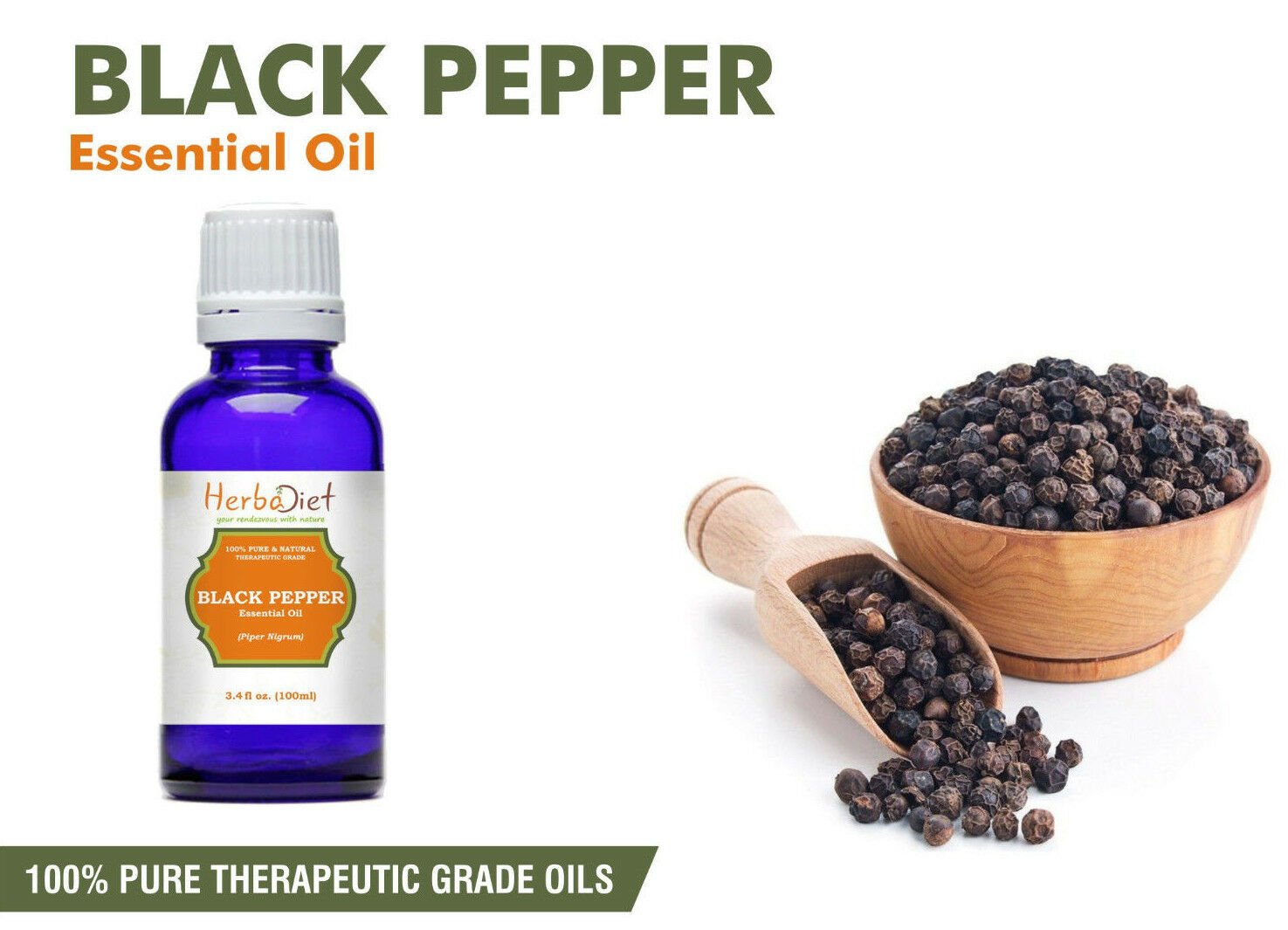 20 gm /  Natural Black Pepper Essential Oil 100% Pure UNDILLUTED Therapeutic Grade Oils