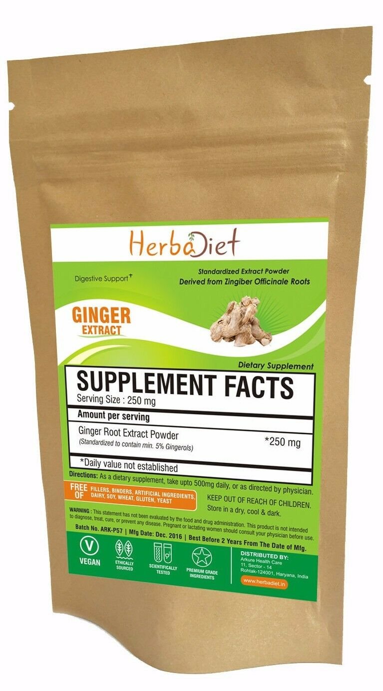 20 gm /  TOP QUALITY Ginger Root Extract Powder PURE 5% Gingerols Supports Digestive System