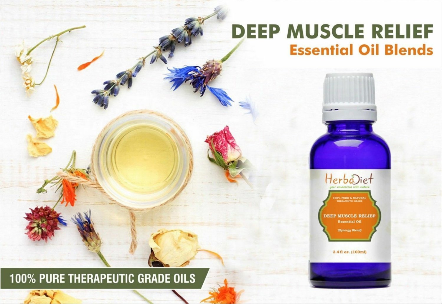 Deep Muscle Pain Relief Essential Oil Blend 100% Pure Therapeutic Grade Oils