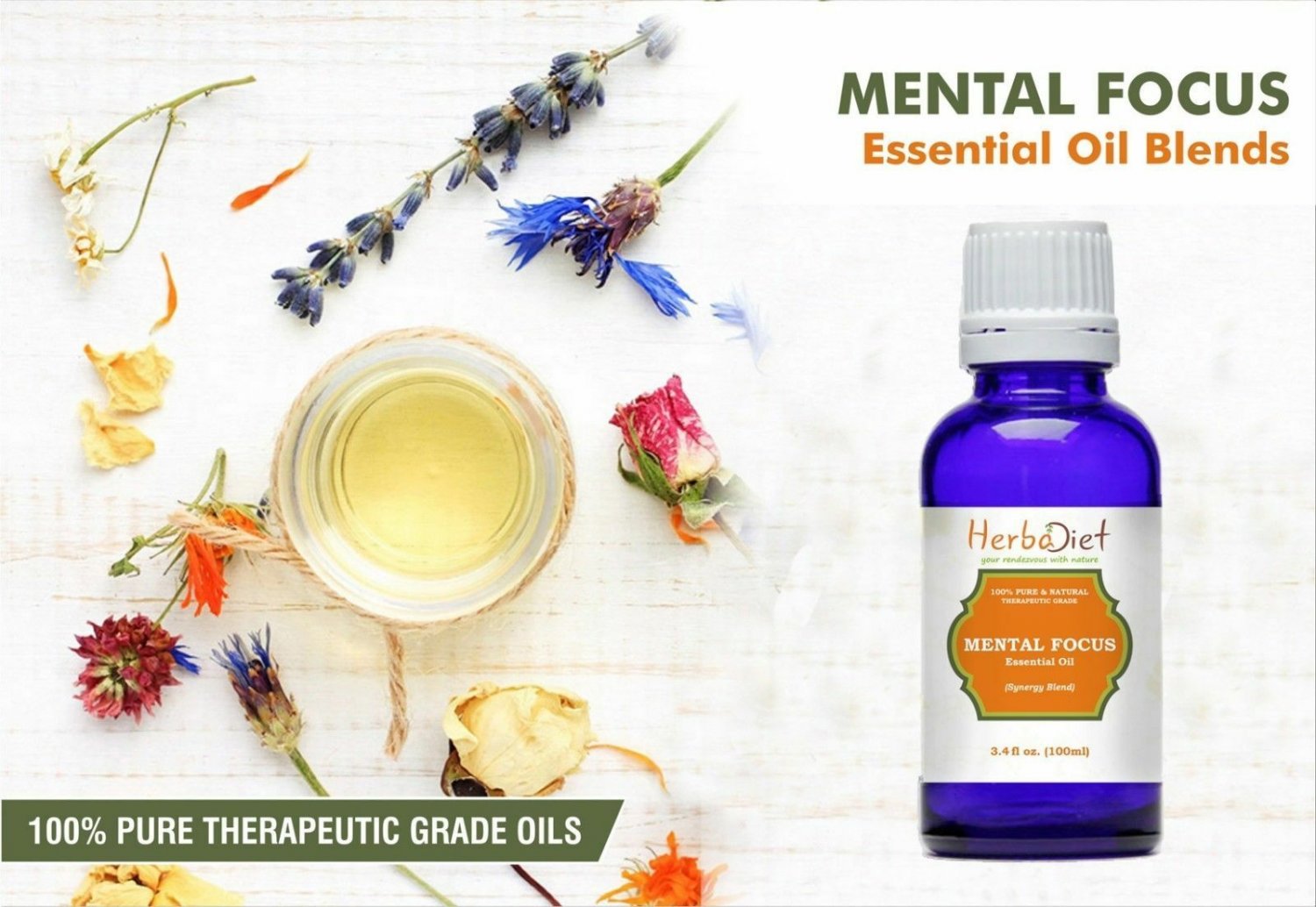 30 ML Mental Focus Essential Oil Synergy Blend Oils For Mental Attention & Clarity
