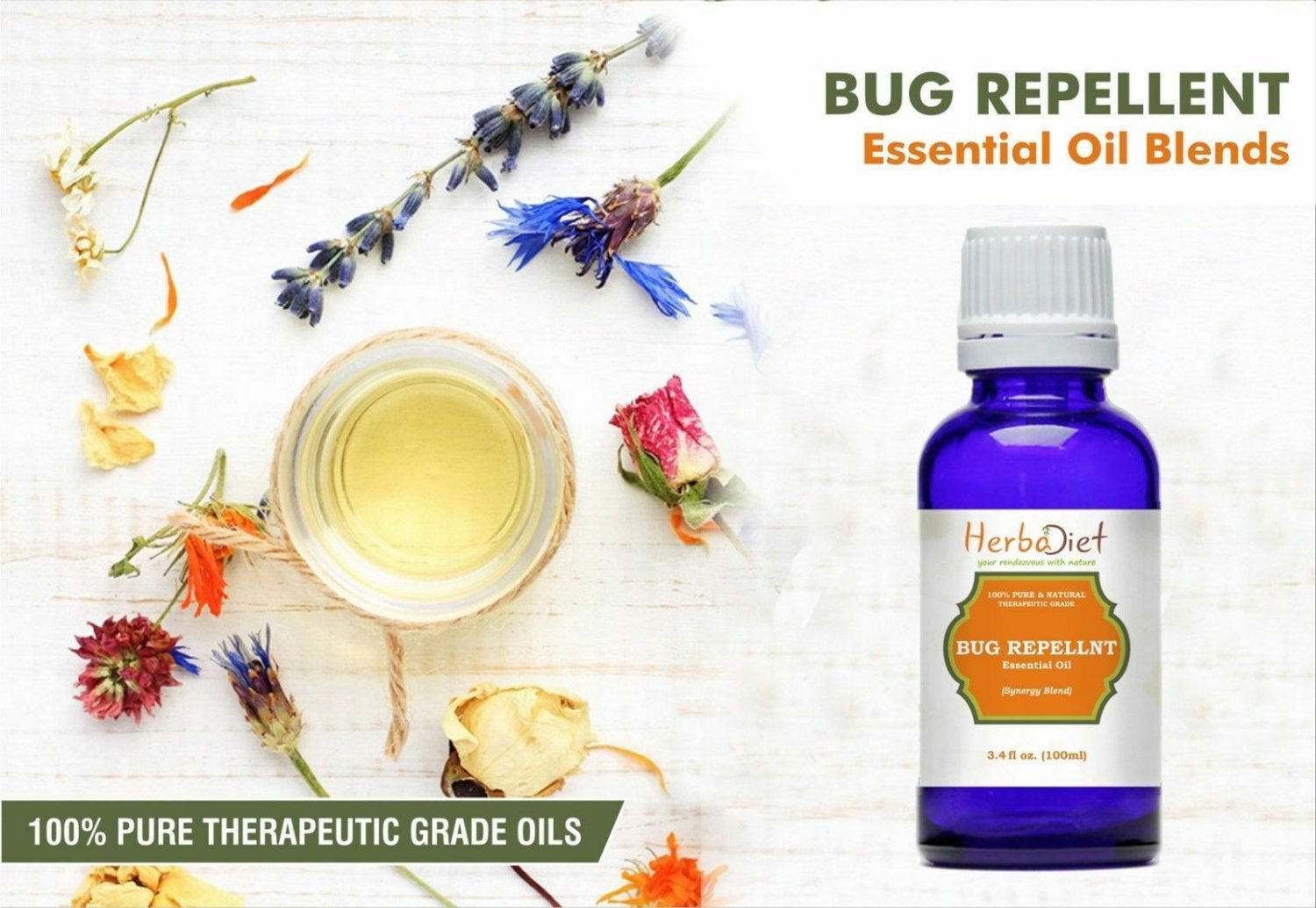 30 ml Natural Insect Mosquito Bug Repellent Essential Oil Synergy Blend DEET FREE Oils