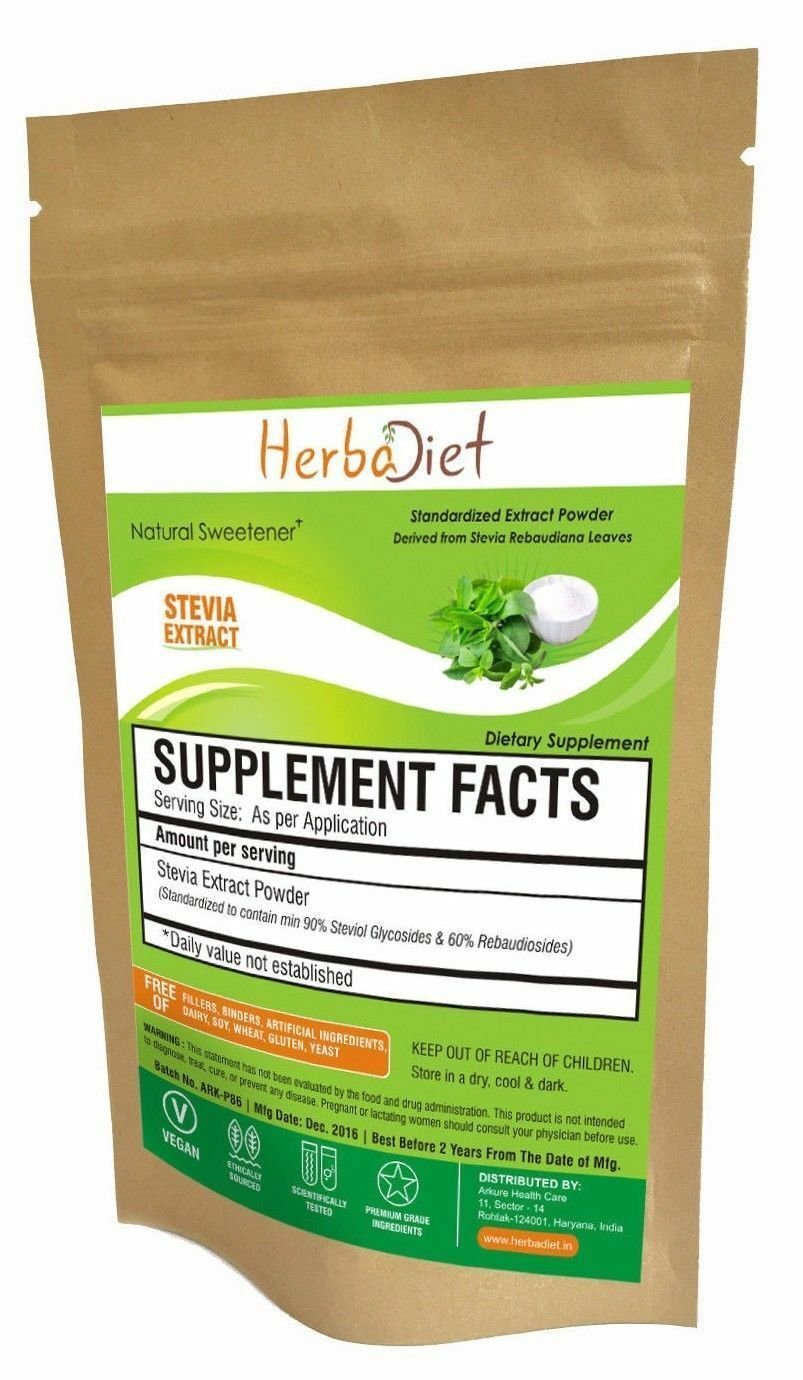 100gm White Stevia Extract 90% Steviosides Powder NO Fillers Sweetener Diabetic