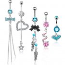 5pc belly rings