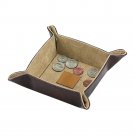 BROWN LEATHERETTE SNAP TRAY