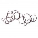 Industrial Style Metal Wall Decor With Multiple Circles, Bronze - BM209107