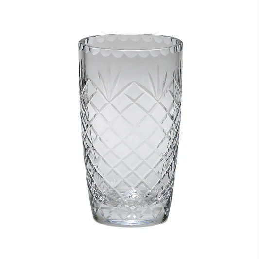 Optic Crystal Vase With Medallion Ll Pattern, 8.5"