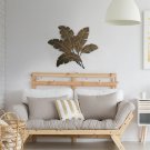 Benzara Metal Wall Decor Palm Leaf Green and Brown - BM07982