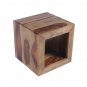 16 Inch Cube Shape Rosewood Side Table With Cutout Bottom, Brown - UPT&acirc;��30350