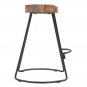 30" Handcrafted Backless Counter Height Barstool, Natural Brown Mango Wood Saddle Seat