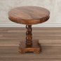 30 Inch Handcrafted Round Mango Wood Dinette, Artisanal Twisted Pedestal Base, Walnut Brown