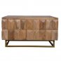 33 Inch Lift Top Storage Trunk Coffee Table, Square, Mango Wood, Natural Brown