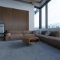 37 Inch Coffee Table, Handcrafted Hexagon Shape with Open Shelf, Brown Acacia Wood, Iron Legs
