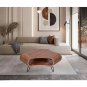 37 Inch Coffee Table, Handcrafted Hexagon Shape with Open Shelf, Brown Acacia Wood, Iron Legs