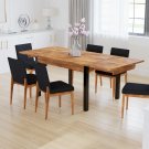 83" Extendable Rectangular Dining Table, Mango Wood with Black Iron Legs The Urban Port