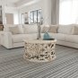 Alina Coffee Table Handcrafted Mango Wood Floral Carved Cut Out Design Distressed White Finish