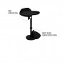Ara 22 Inch Side End Table, Vintage Sleek Pillar Base, Round Tray Top, Matte Black