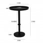 Ara 22 Inch Side End Table, Vintage Sleek Pillar Base, Round Tray Top, Matte Black