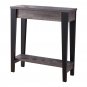 Wooden Console Table With Bottom Shelf, Black And Gray