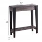 Wooden Console Table With Bottom Shelf, Black And Gray